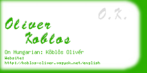 oliver koblos business card